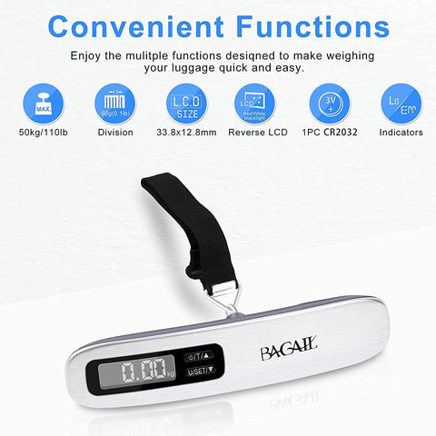 BAGAIL 6 Set Packing Cubes & Digital Luggage Scale