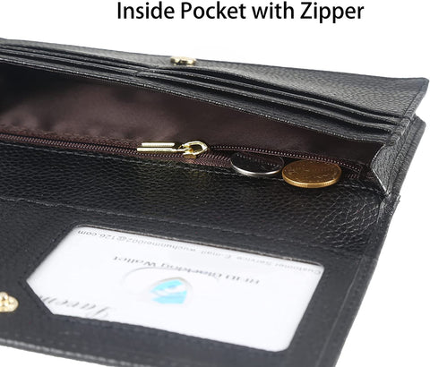 Lavemi RFID Blocking Ultra Slim Real Leather Credit Card Holder Clutch Wallets for Women