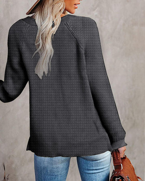 Womens Fall Casual Sweatshirts Button Down Henley Tunic Tops Long Sleeve Solid Activewear Pullover