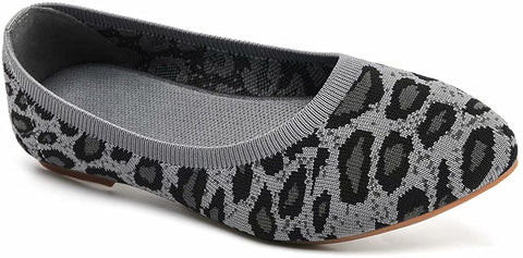 konhill Women's Classic Ballet Flats - Pointy Toe Soft Knit Slip on Dress Shoes