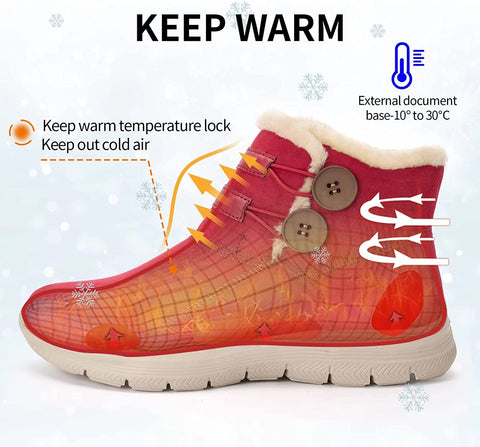konhill Women's Winter Snow Boots - Warm Lining Ankle Booties Slip on Comfortable Outdoor Shoes