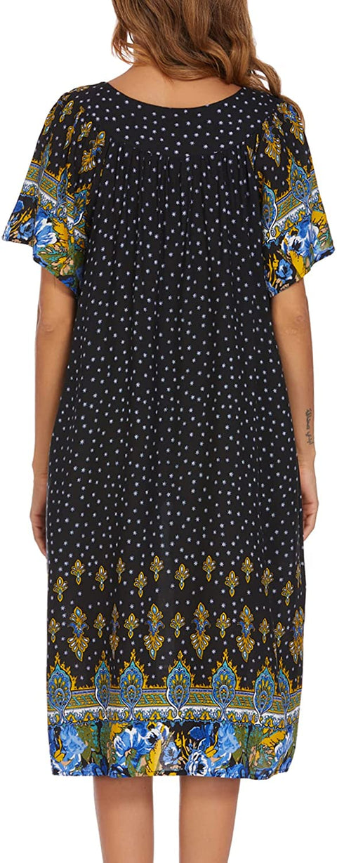 Women's Nightgown Short House Dress