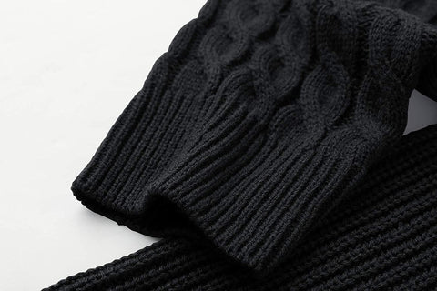 Mens Pullover Sweater Slim Fit Winter Casual Chunky Ribbed Knit Twisted Long Sleeve Sweaters