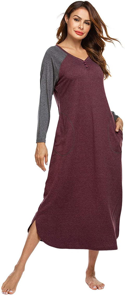 Women's V-Neck Long Sleeve Sleepwear