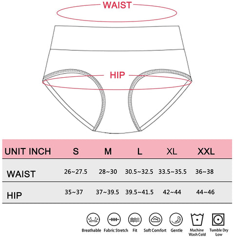 Women's Boxer Briefs High Waist 3-5 Pack Bamboo Viscose Soft Breathable Underwear for Women