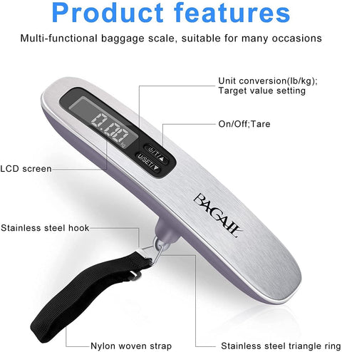 BAGAIL 8 Set Packing Cubes & Digital Luggage Scale