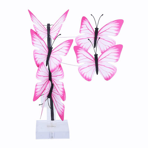 AWAYTR Girl Butterfly Fancy Fairy Headband Boho Chic Cloth Art Costume Party Tiara Crown Prop Hair Band Hoop Headband(Pink-1)