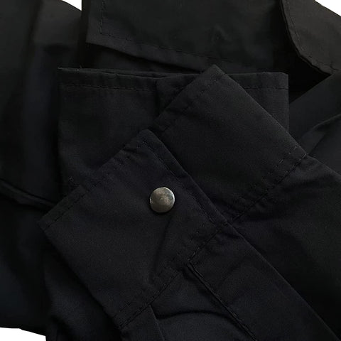 Mens Long Sleeve Snap Shirt - Casual Button Bown Tops Cargo Shirts Solid Work Western Dress Shirt
