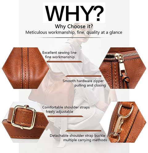 Meobvg Leather Hobo Bag Women Handbags and Purses Large Tote Shoulder Crossbody Bags Set 2pcs