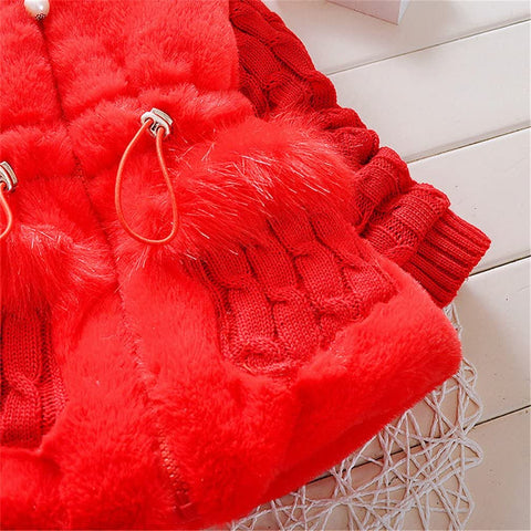 MINKIDFASHION Baby Girls Winter Autumn Warm Jacket Coat (2T, Red)