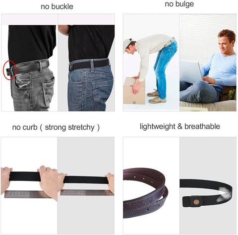 No Buckle Invisible Elastic Stretch Belt for Men/Women Fits waist 24-50in Father Day Gift