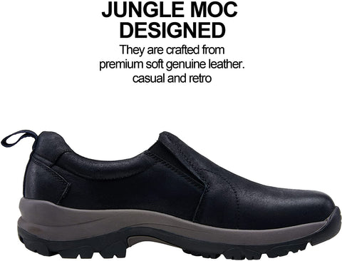 Men's Jungle Moc Casual Loafers Leather Slip-on Walking Shoes