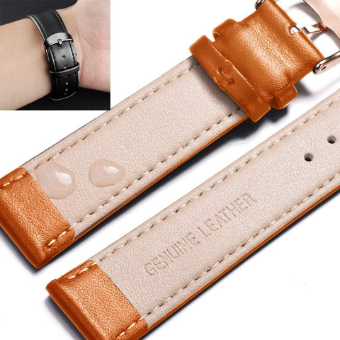 Quick Release Genuine Leather Watch Band Replacement