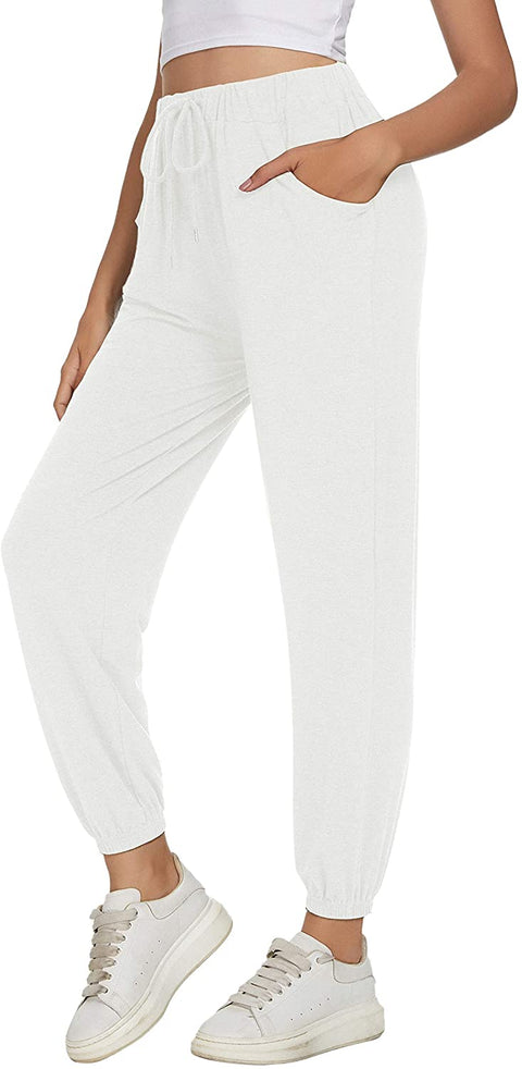 Women's High Waist Joggers with Pockets Comfy Casual Athletic Workout Sweatpants