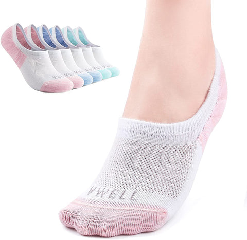 Women's No Show Socks Non-Slip 6 Pairs Low Cut Socks for Women Cotton Invisible Liner Socks