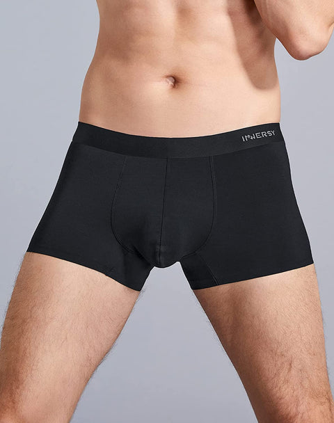 INNERSY Men's Micro Modal Boxer Briefs No Show Short Leg Trunks Underwear 3 Pack