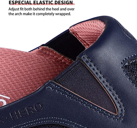 Walking Shoes for Women with Arch Support, Orthopedic Slip On Clog for Ladies, Womens Mule Sneakers, Navy,11
