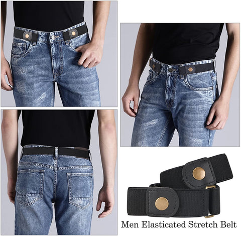 No Buckle Invisible Elastic Stretch Belt for Men/Women Fits waist 24-50in Father Day Gift