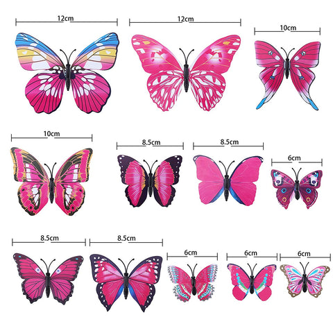 AWAYTR Realistic Printed Butterfly Hair Clip 12Pcs Fairy Hair Clips Set Hair Accessories for Girls Women (Purple)