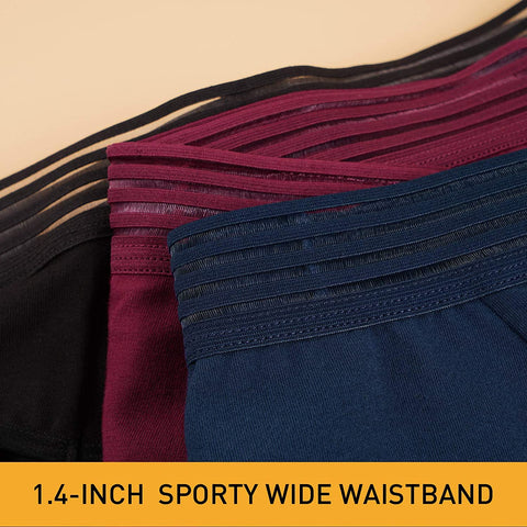INNERSY Women's Period Underwear Absorbent for Light/Moderate/Heavy Flow 3-Pack(Black/Navy Blue/Claret,Large)