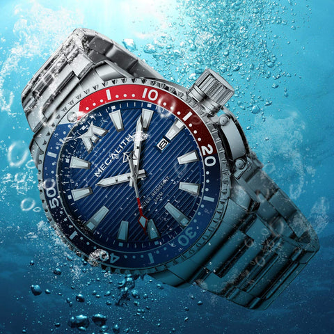 MEGALITH Mens Watches with Stainless Steel Waterproof Analog Quartz Fashion Business Luminous Metal Watch for Men, Auto Date