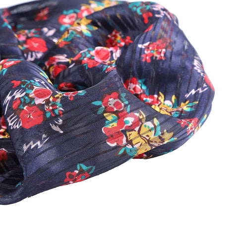 Chiffon Oversized Rope Hair Scrunchies - 6PCS Large Hair Bobble Giant Hair Scrunchies Rope Hair Band Ties for Women Girls Ponytail Holder (Chiffon-floral)