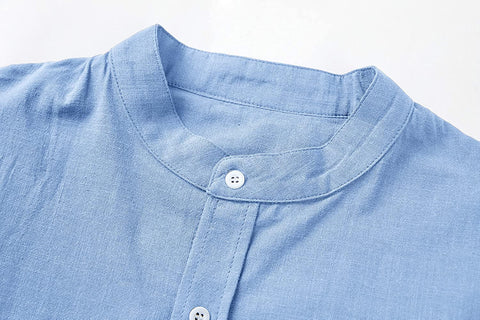 Men's Linen Button Down Shirt Long Sleeve Casual Loose Hippie Beach Yoga T-Shirts Tops