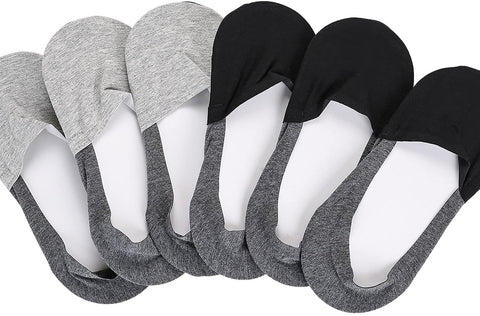 Mens No Show Socks Non-Slip Grips Casual Low Cut Boat Sock 6 Pack