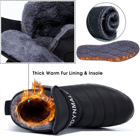 Womens Winter Snow Boots Waterproof Slip On Ankle Booties Fashion Warm Fur Lined Short Boot Comfortable Outdoor Work Shoes