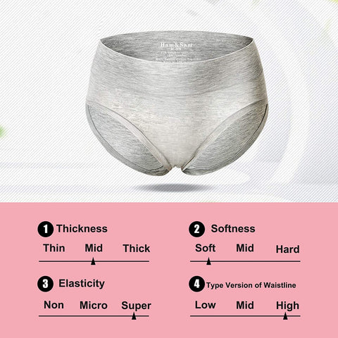 Women's Boxer Briefs High Waist 3-5 Pack Bamboo Viscose Soft Breathable Underwear for Women