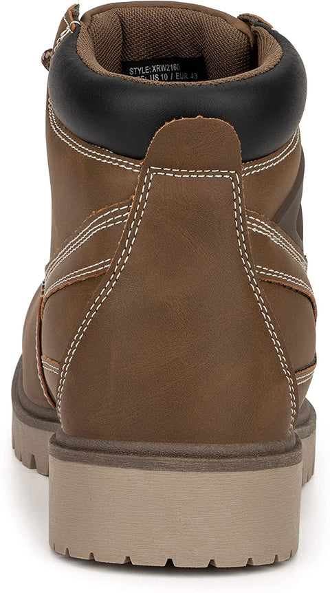 Xray Footwear Men's Tallac Work Boot, Sleek faux-leather, Lace-up front, Round Toe, Thermoplastic rubber sole Outsole