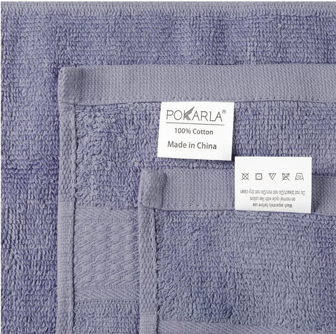 POKARLA Fresh Towel Set, 10 Piece Bathroom Towels Set (2 Bath Towels, 2 Wash Towels, 6 Hand Towels), 100% Cotton, Super Soft, Ultra-Absorbent, Fresh Feel, Easy Care,Shower Towel