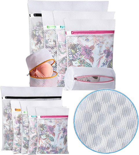 Bagail Set of 11 Honeycomb Mesh Laundry Bags for Your blouse,skirt,shirt,pants,jeans,dress,etc