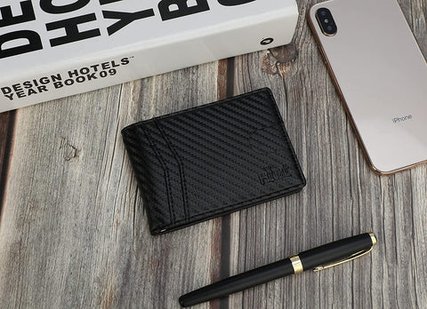 Slim Wallet for Men RFID Blocing Money Clip Wallet Minimalist Bifold Wallet Front Pocket Credit Card Wallet