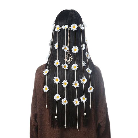 Sunflower Headband Women Hippie Headwear -AWAYTR Bohomia Feather Rope Crown Headdres for girls (Sunflower)