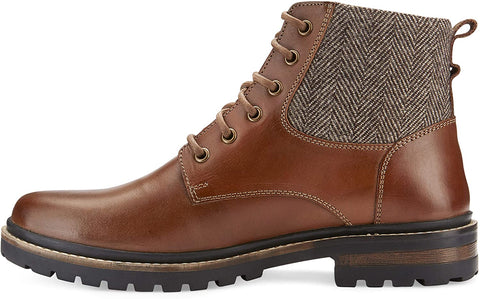 Reserved Footwear New York Lennox Men’s Fashion Classic Combat Leather Ankle Mid-Top Motorcycle Boots, Chukka Heel, Round Toe & Rubber Outsole