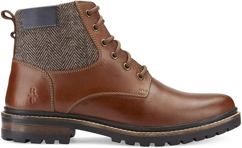 Reserved Footwear New York Lennox Men’s Fashion Classic Combat Leather Ankle Mid-Top Motorcycle Boots, Chukka Heel, Round Toe & Rubber Outsole
