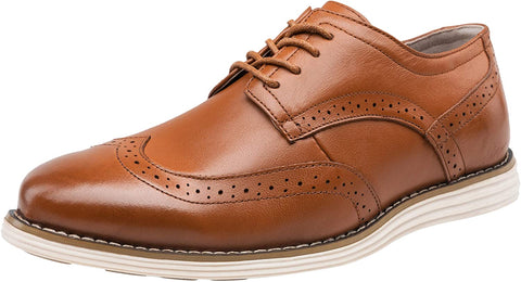 Men's Dress Shoes Leather Brogue Wingtip Oxford Shoes Business Casual Shoes for Men
