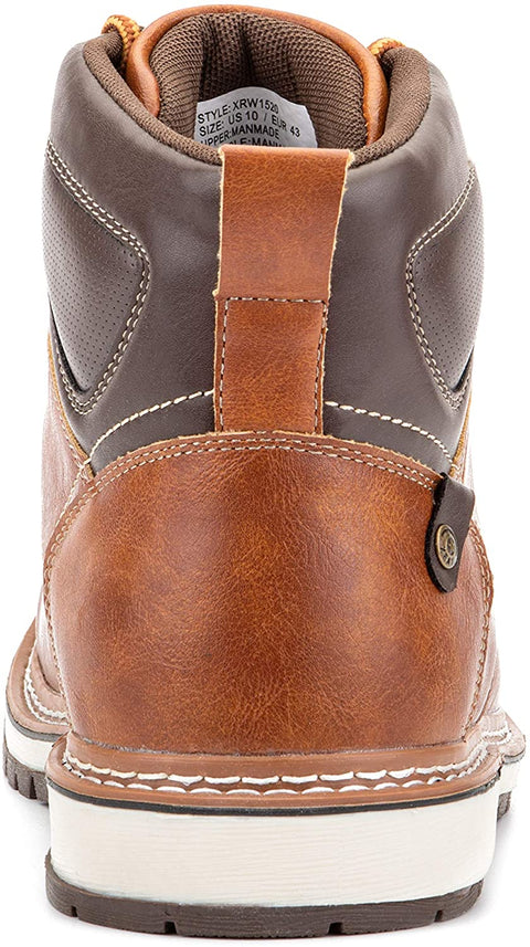 X RAY Footwear Men's Carter Fashion Classic Combat Faux Leather Chukka Boots, Plain toe, Thermoplastic Rubber Outsole