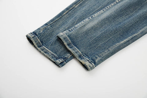KLIEGOU Men's Ripped Slim Fit Tapered Leg Jeans
