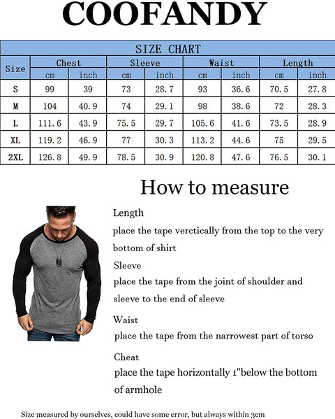 Men's 2 Packs Baseball Raglan Shirts Long Sleeve Gym Muscle Workout T Shirts