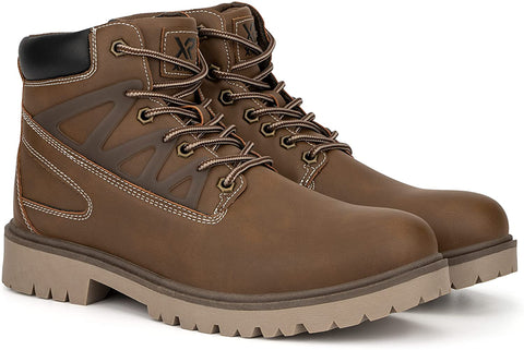 Xray Footwear Men's Tallac Work Boot, Sleek faux-leather, Lace-up front, Round Toe, Thermoplastic rubber sole Outsole