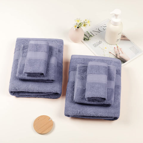 POKARLA Fresh Towel Set, 10 Piece Bathroom Towels Set (2 Bath Towels, 2 Wash Towels, 6 Hand Towels), 100% Cotton, Super Soft, Ultra-Absorbent, Fresh Feel, Easy Care,Shower Towel