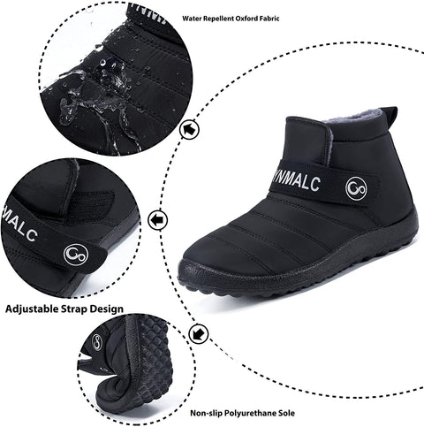 Womens Winter Snow Boots Waterproof Slip On Ankle Booties Fashion Warm Fur Lined Short Boot Comfortable Outdoor Work Shoes