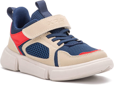 X RAY Footwear Boys Troy Low Top Casual Walking Hiking Fashion Athletic Faux Leather Shoe Sneaker, Round Toe, Rubber Outsole