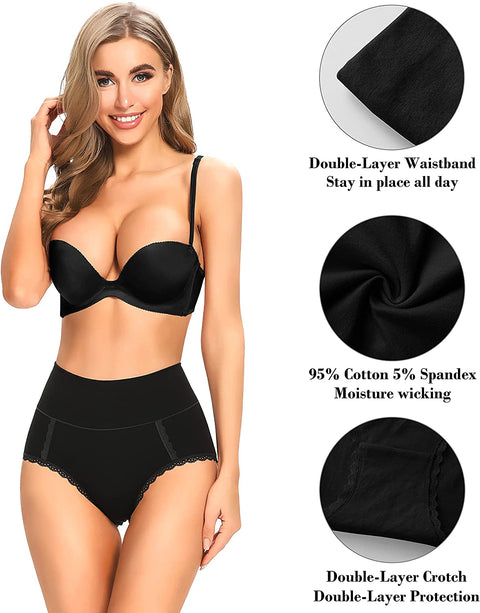 Womens Cotton Underwear High Waist Postpartum Care Panties Soft Breathable No Muffin Briefs Ladies(Multipack) for S-4XL