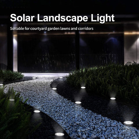 Aogist Solar Ground Lights 12 Packs, 8 LED Solar Garden Lights, Outdoor Solar Disk Lights, In-ground Outdoor Landscape Lights for Pathway Yard Walkway Patio Lawn Path (Cold White)
