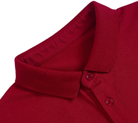 U/D Men's Classic Polo Collar Solid Color Casual Button T-Shirt