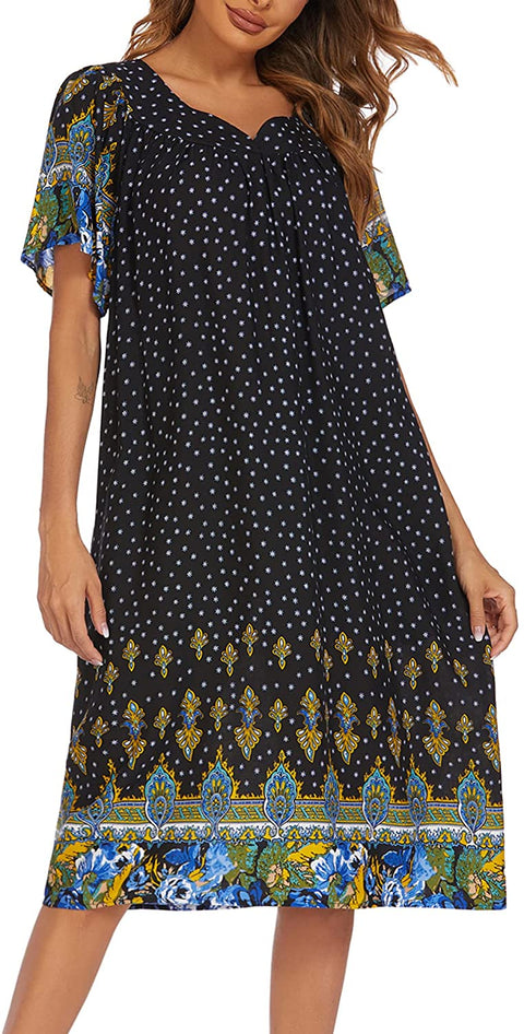 Women's Nightgown Short House Dress