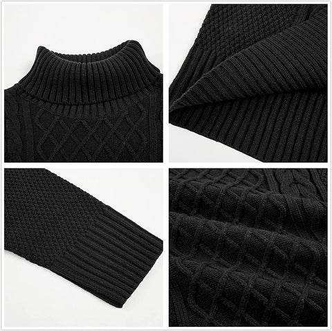 Men's Turtleneck Loose Fit Knit Sweaters